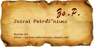 Zsirai Petróniusz névjegykártya